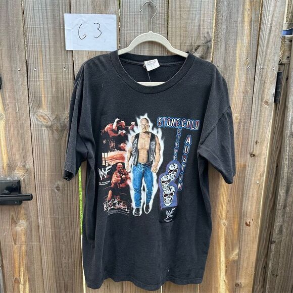Vintage 1998 WWF Stone Cold Steve Austin Graphic Tee Men's XL Black - Picture 1 of 9